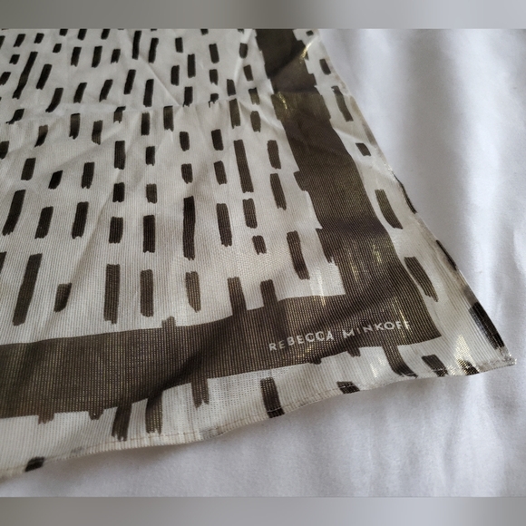 2 Rebecca Minkoff Silky Chiffon Metallic sheen scarves/ handkerchiefs/ bandanas - Picture 10 of 12